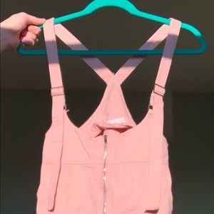 Pink overall dress
